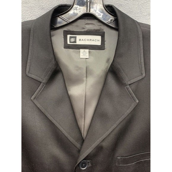 Bachrach Sports Coat Mens Size XL Black 100% Silk Three Button Notch Unvented - Picture 6 of 16